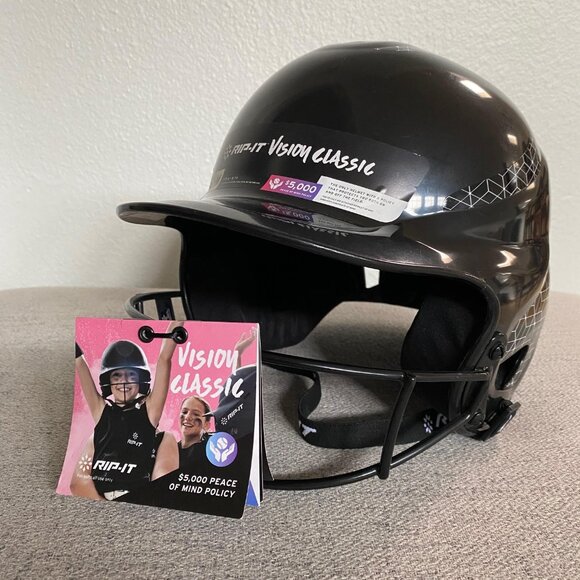 NWT Rip-It Vision Classic 2 Softball Batting Helmet Face Guard, Black, S/M - Picture 1 of 6